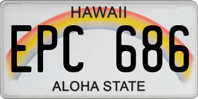 HI license plate EPC686