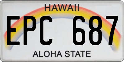 HI license plate EPC687