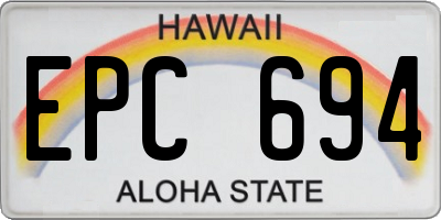 HI license plate EPC694
