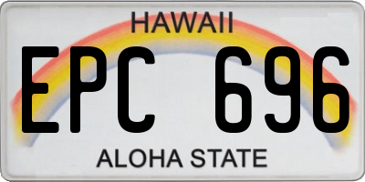 HI license plate EPC696