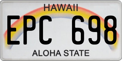 HI license plate EPC698
