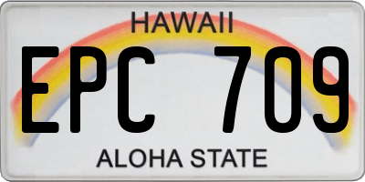 HI license plate EPC709