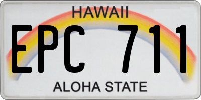 HI license plate EPC711