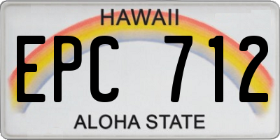 HI license plate EPC712