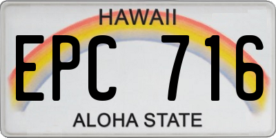 HI license plate EPC716
