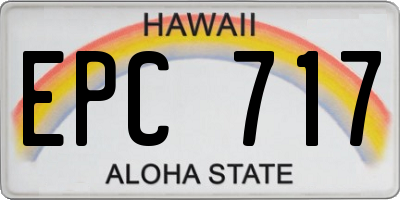 HI license plate EPC717