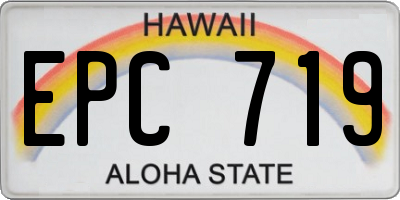 HI license plate EPC719