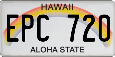 HI license plate EPC720