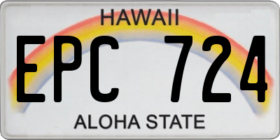 HI license plate EPC724