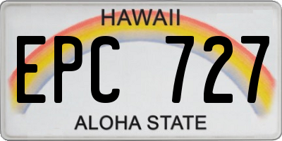 HI license plate EPC727