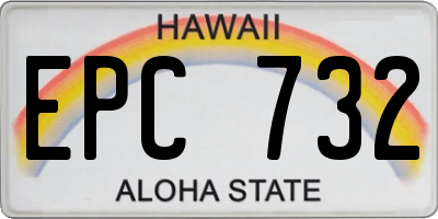 HI license plate EPC732