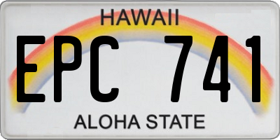 HI license plate EPC741