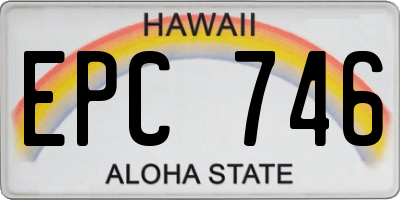 HI license plate EPC746