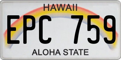 HI license plate EPC759