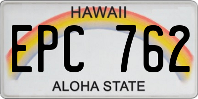 HI license plate EPC762