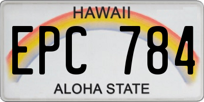 HI license plate EPC784