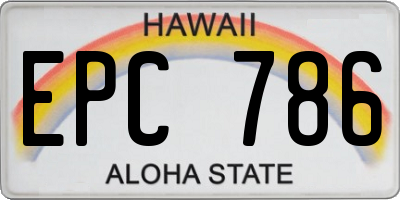 HI license plate EPC786