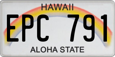 HI license plate EPC791