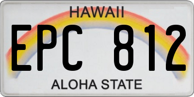 HI license plate EPC812