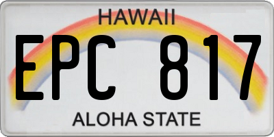 HI license plate EPC817
