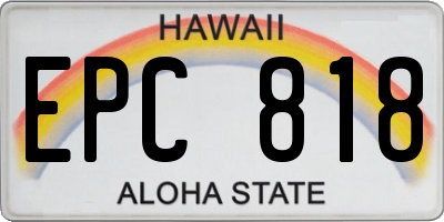 HI license plate EPC818