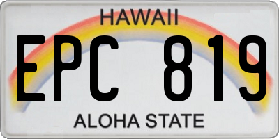 HI license plate EPC819