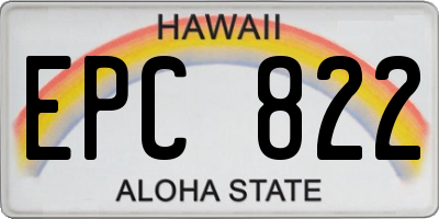HI license plate EPC822
