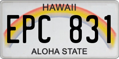 HI license plate EPC831