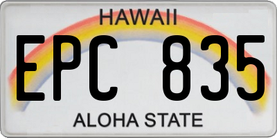 HI license plate EPC835