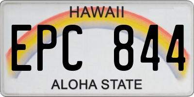 HI license plate EPC844