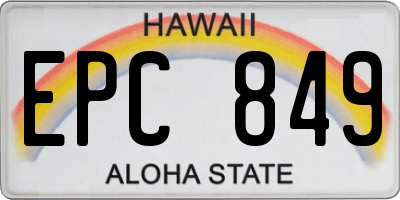 HI license plate EPC849