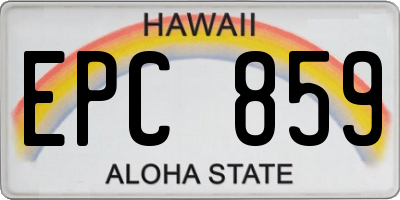 HI license plate EPC859