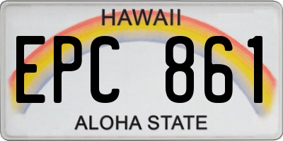 HI license plate EPC861