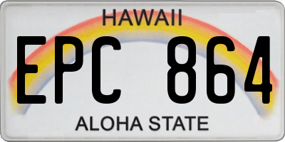 HI license plate EPC864