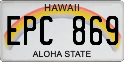 HI license plate EPC869