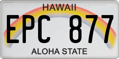 HI license plate EPC877