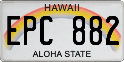 HI license plate EPC882