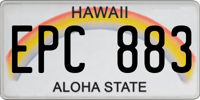 HI license plate EPC883