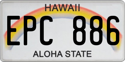 HI license plate EPC886