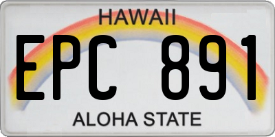 HI license plate EPC891