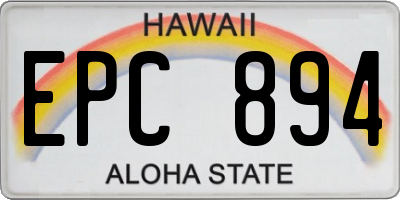 HI license plate EPC894