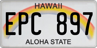HI license plate EPC897