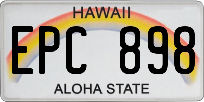HI license plate EPC898