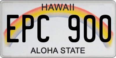 HI license plate EPC900