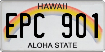 HI license plate EPC901