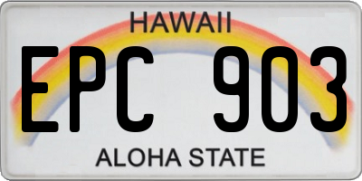 HI license plate EPC903