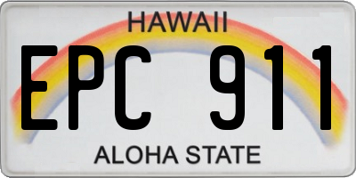 HI license plate EPC911