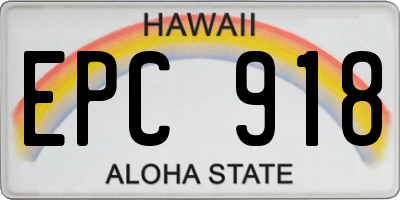 HI license plate EPC918