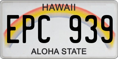 HI license plate EPC939