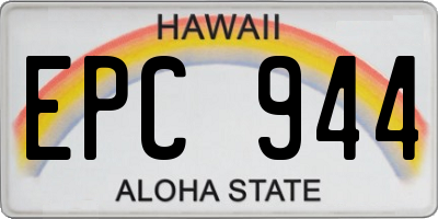 HI license plate EPC944